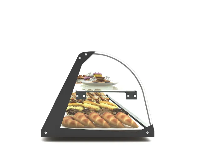 Vitrine Professionnelle Neutre 2 Etagères avec Eclairage - 840x170 mm - SAYL