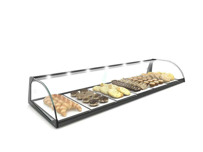 Vitrine Professionnelle Neutre 1 Etagère avec Eclairage - 840x170 mm - SAYL