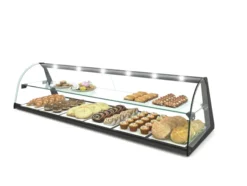 Vitrine Professionnelle Neutre 2 Etagères sans Eclairage - 1190x170 mm - SAYL