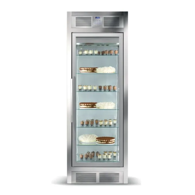 VITRINE PÂTISSERIE/GLACERIE - BI-TEMPÉRATURE VENTILÉE - 1 PORTE - 7 ÉTAGÈRES VERRE - 558 L - ISOTECH