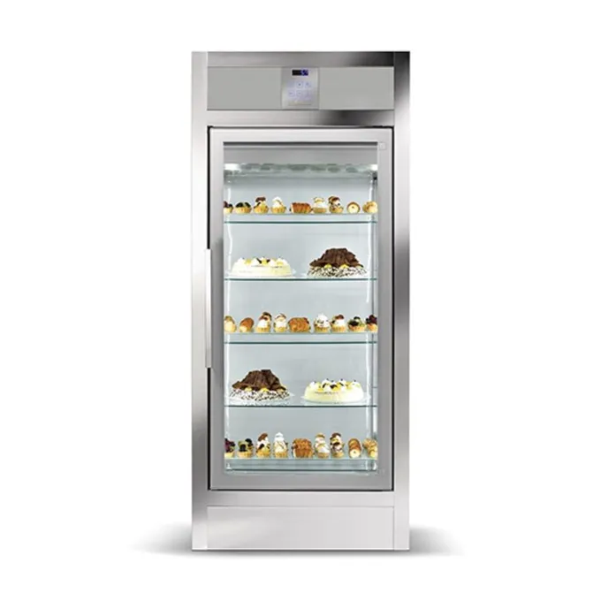 VITRINE PÂTISSERIE - POSITIVE VENTILÉE - 1 PORTE - 5 ÉTAGÈRES VERRE - 427 L - ISOTECH