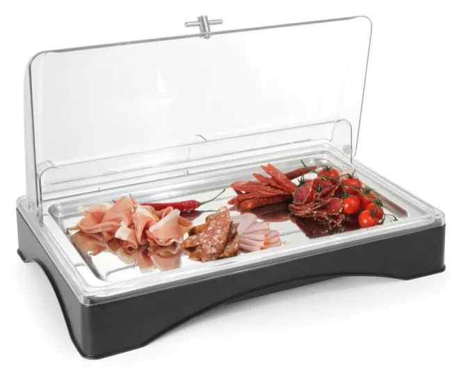 Vitrine réfrigérante avec couvercle GN 1/1 set 555x357x(H)175 mm - Hendi
