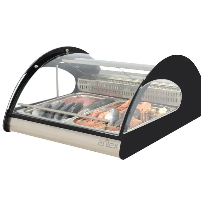 Vitrine Réfrigérée 2 Bacs GN1/1 Spéciale Poissons et Fruits de Mer - Arilex