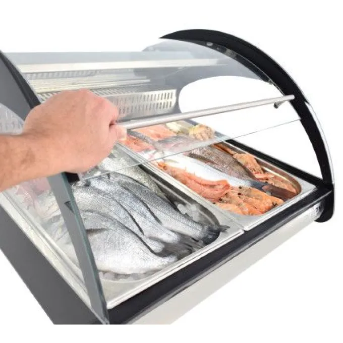 Vitrine Réfrigérée 2 Bacs GN1/1 Spéciale Poissons et Fruits de Mer - Arilex