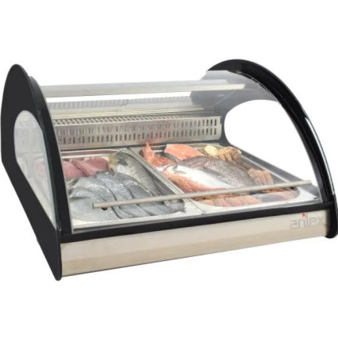 Vitrine Réfrigérée 2 Bacs GN1/1 Spéciale Poissons et Fruits de Mer - Arilex