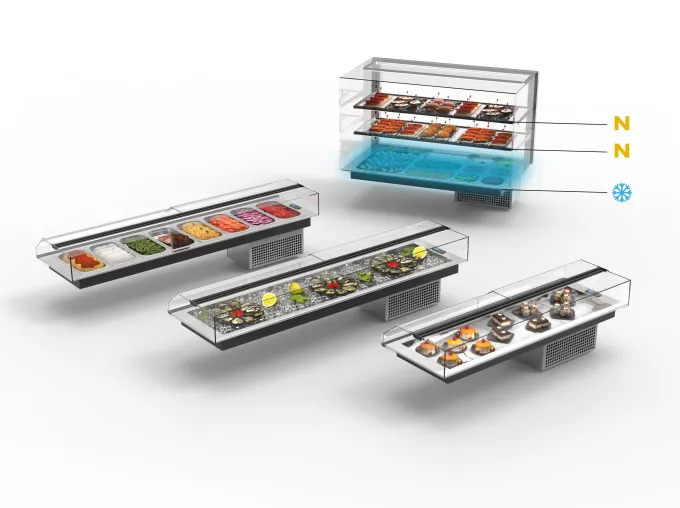 Vitrine Réfrigérée Drop-In avec Couvercle - 1540 x 410 x 150 mm - Sayl