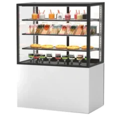 Vitrine Réfrigérée à 4 Faces avec Base 100 Serie Integra - 1000 x 600 x 1400 mm et Sans Accès Frontal - Sayl