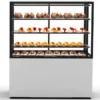 Vitrine Réfrigérée à 4 Faces avec Base 120 - 1200 x 600 x 1400 mm et Sans Accès Frontal - 3 étagères Réglables - Sayl