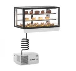 Vitrine Réfrigérée 4 faces Série Cold Integra Base 100 - avec Groupe - Accès Arrière - 2 Etagères - Sayl