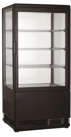 Vitrine Réfrigérée 4 Faces Vitrées Noire - 78 L - Combisteel