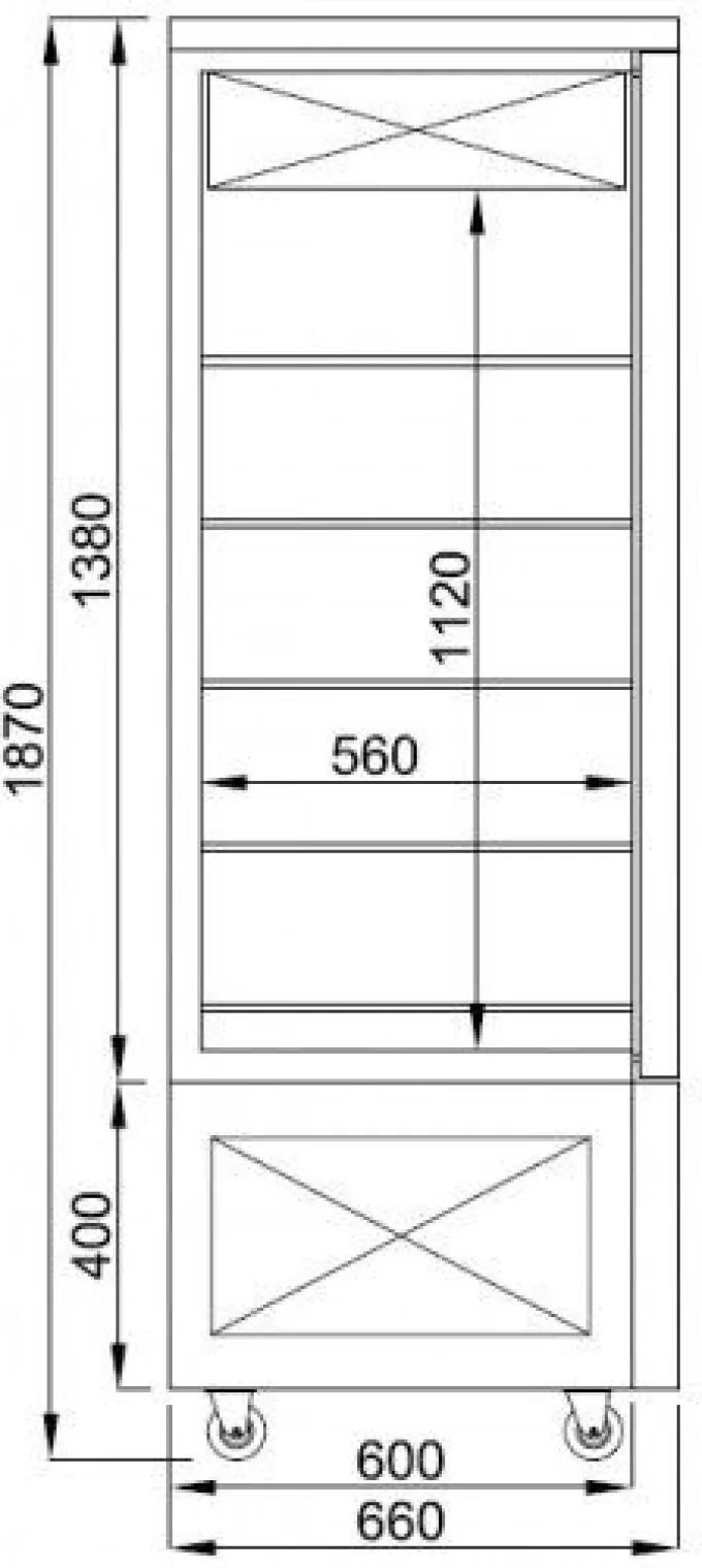 Vitrine Réfrigérée 4 Faces Vitrées - 400 Litres - Combisteel