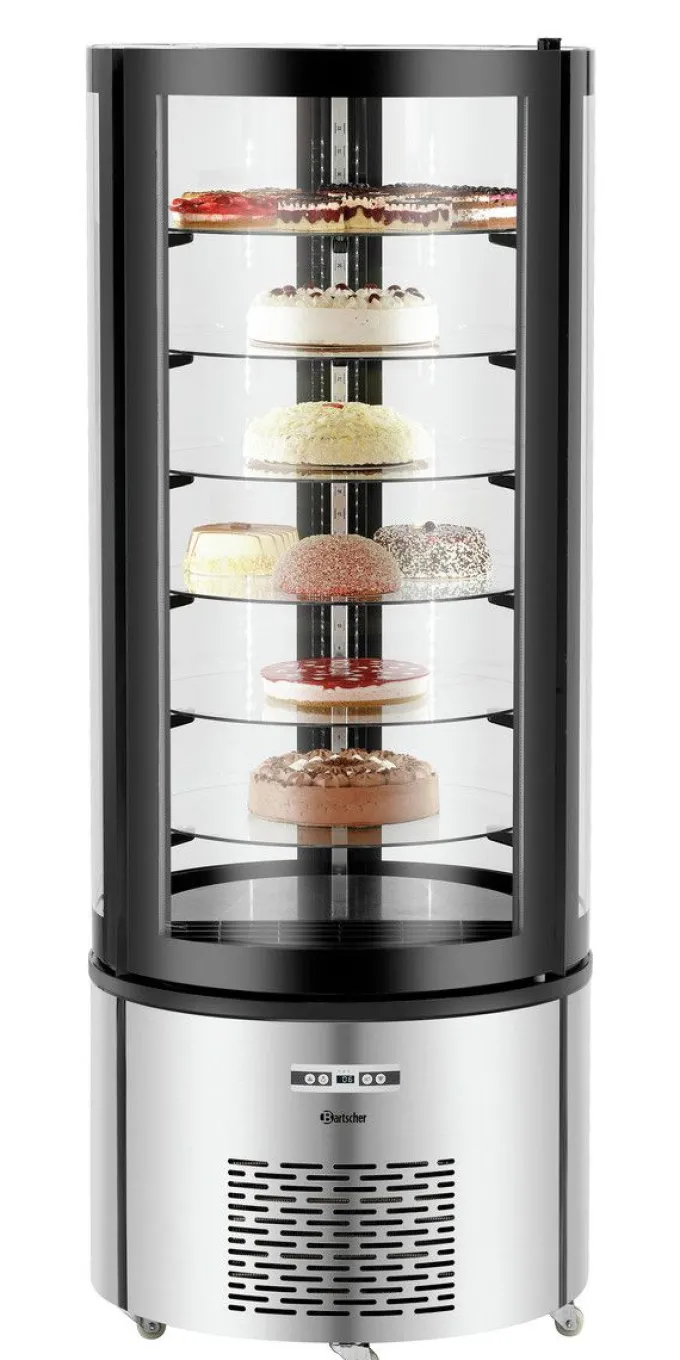 Vitrine Réfrigérée 4 Faces Vitrées à Gâteaux - 400 Litres - Bartscher