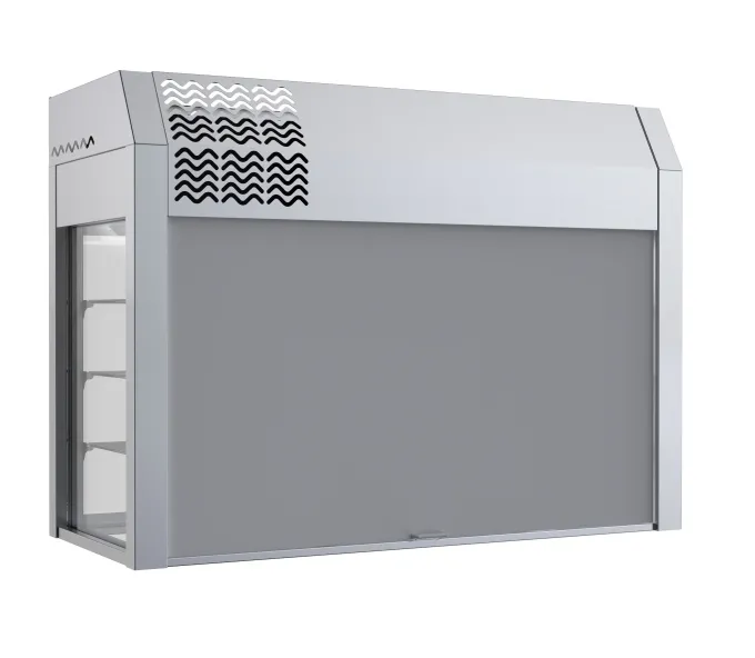 Vitrine Réfrigérée 3 niveaux 4 GN 1/1 avec Cuve et Rideau Thermique - Distform