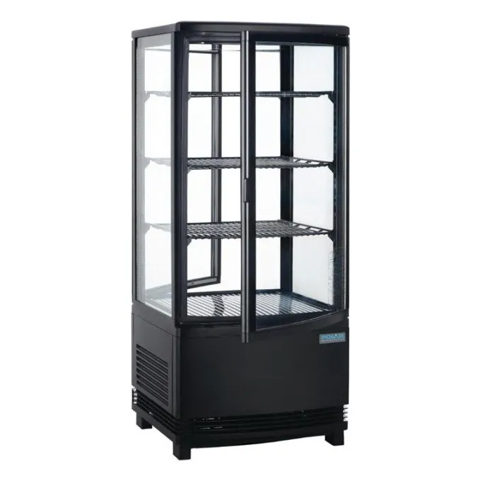 Vitrine Réfrigérée Porte Incurvée Série C Noire 86 Litres - Polar