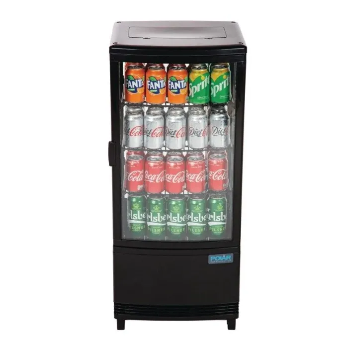 Vitrine Réfrigérée Porte Incurvée Série C Noire 86 Litres - Polar