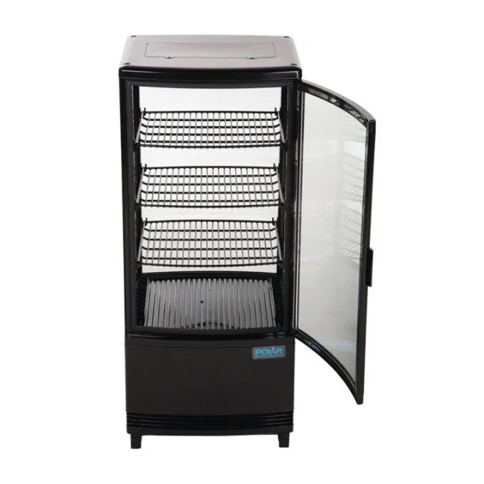 Vitrine Réfrigérée Porte Incurvée Série C Noire 86 Litres - Polar