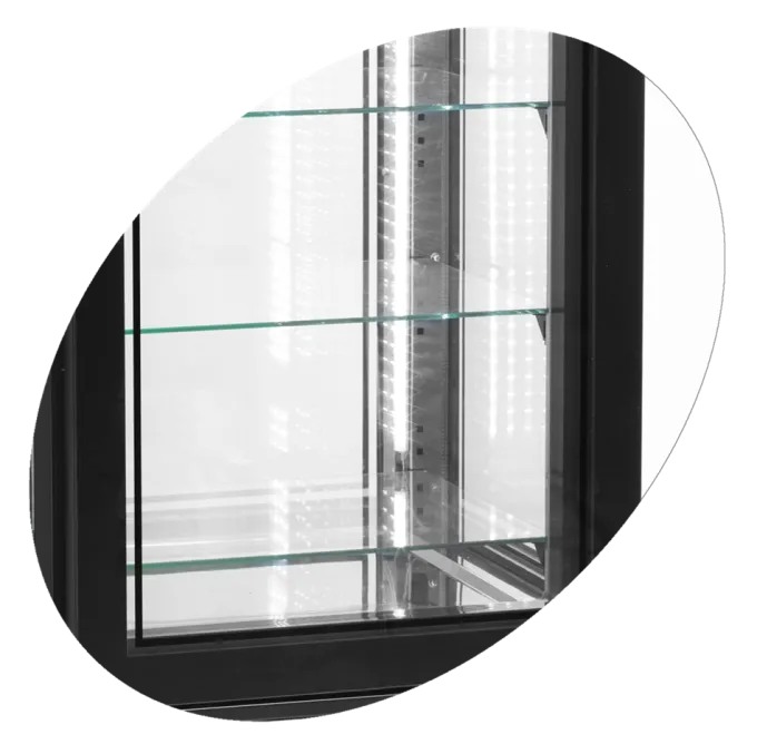 Vitrine Réfrigérée Porte Vitrée UPD400-C - Couleur Noire - Tefcold