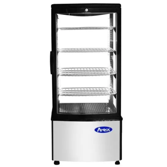 Vitrine Réfrigérée Professionnelle de Présentation 4 Faces Vitrées 88 Litres - ATOSA