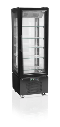 Vitrine Réfrigérée Pâtisserie 4 Faces Vitrées UPD400-F - Couleur Noire - Tefcold