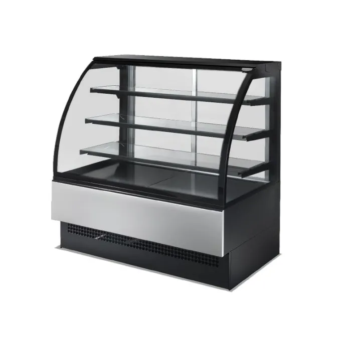 VITRINE RÉFRIGÉRÉE - VITRAGE BOMBÉ - POSITIVE +2° / +4°C - LARG. 2400 MM - ISOTECH