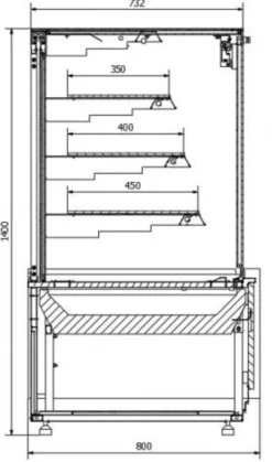 Vitrine Réfrigérée Vitrée Néro 1.0 - 937 mm largeur - Combisteel