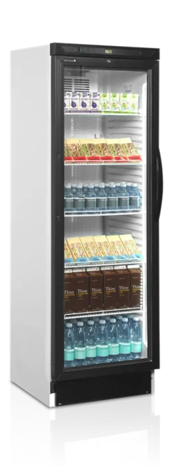 Vitrine Réfrigérée Vitrée Réversible CEV425 1 DEL L/H - Noire - TEFCOLD