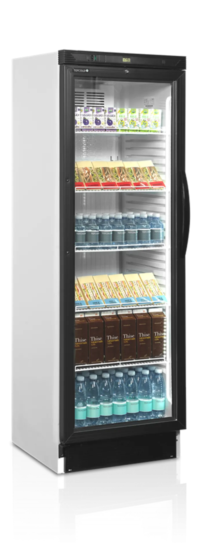 Vitrine Réfrigérée Vitrée Réversible CEV425 1 DEL L/H - Noire - TEFCOLD