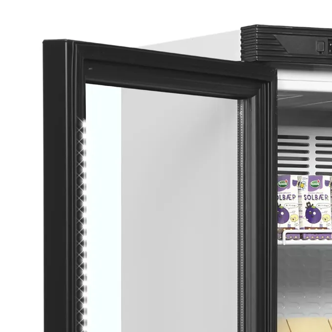 Vitrine Réfrigérée Vitrée Réversible CEV425 1 DEL L/H - Noire - TEFCOLD