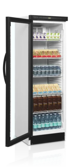 Vitrine Réfrigérée Vitrée Réversible CEV425 1 DEL L/H - Noire - TEFCOLD