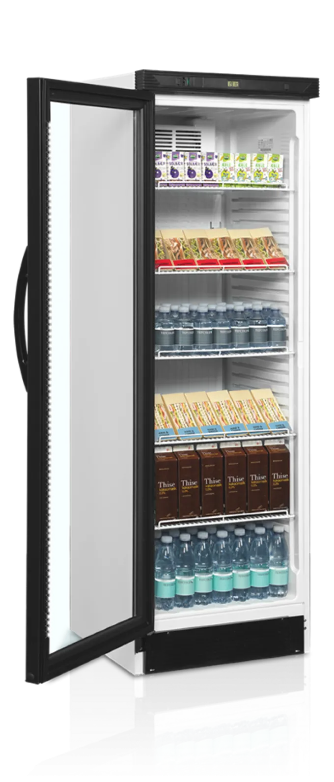 Vitrine Réfrigérée Vitrée Réversible CEV425 1 DEL L/H - Noire - TEFCOLD