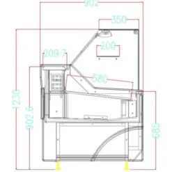 Vitrine réfrigérée Wesley 2.0 à Poser Professionnelle - 158 Litres - Combisteel