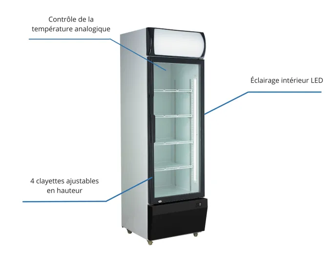 Vitrines à Boissons Réfrigérée Blanche 1 Porte Vitrée - L2G