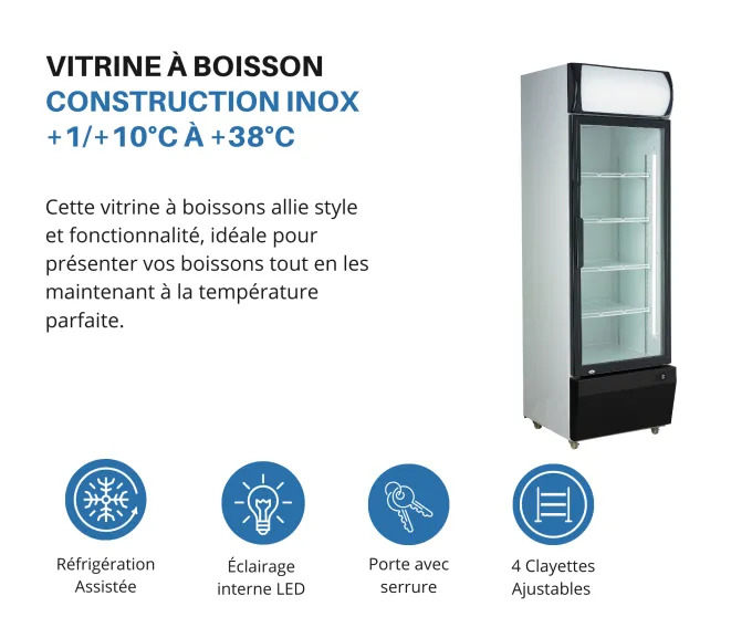 Vitrines à Boissons Réfrigérée Blanche 1 Porte Vitrée - L2G