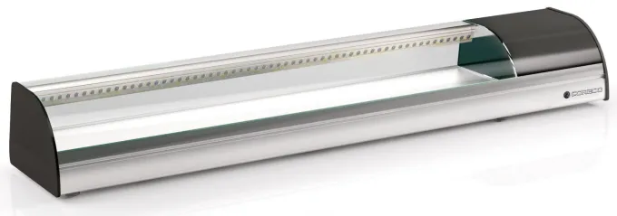 Vitrine à Sushis Inox à Poser Fond Plat L 1755 x H 255 mm - Coreco