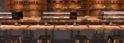 Vitrine Sushi Série LOGIC Cuve Plane avec Groupe Déporté - L 1540 mm - SAYL