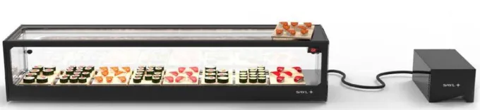 Vitrine Sushi Série LOGIC Cuve Plane avec Groupe Déporté - L 1540 mm - SAYL