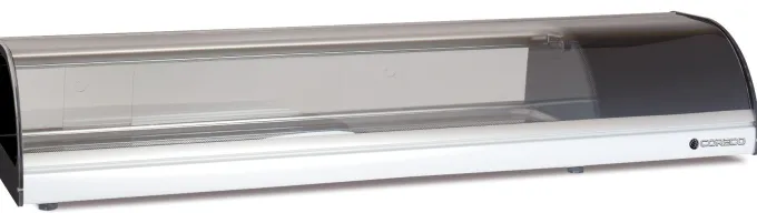 Vitrine à tapas Inox à Poser Fond Plat L 1400 x H 255 mm - Coreco