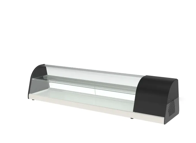 Vitrine à tapas Inox à Poser Fond Plat L 1400 x H 400 mm - Coreco