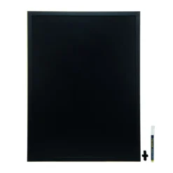 Woody ardoise - Bois finition laqué - feutre-craie blanc + kit de montage inclus -60x80cm - Securit