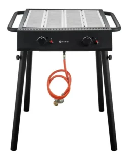 Xantos Black Gril à gaz, Noir, 9,5kW, 770x710x(H)870mm - Hendi