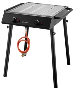 Xantos Black Gril à gaz, Noir, 9,5kW, 770x710x(H)870mm - Hendi
